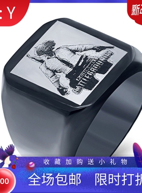 新款绝地求生大逃杀游戏周边不锈钢朋克戒指PUBG个性钛钢戒指配