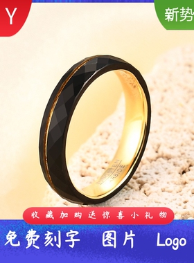 欧美跨境简约18K金凹槽黑色菱形