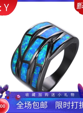 欧泊三层交叉锆石现货戒指