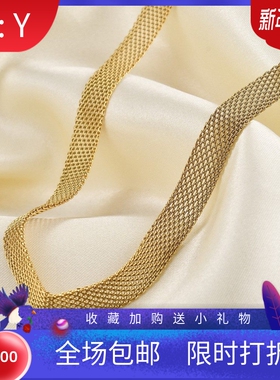 新款欧美简约镂空宽金属8MM项链女Choker颈链锁骨链ins钛钢脖链项