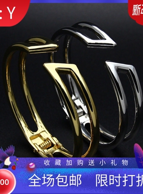 银色镂空欧美风女士防过敏手镯