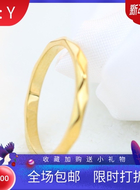 新款欧美跨境2MM热卖光面不规则菱形钛钢铸造简约情侣戒指指环女