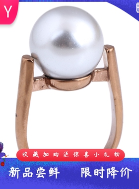 新款厂家欧美简约时尚百搭镶珍珠女个性不锈钢钛钢戒指玫瑰金女