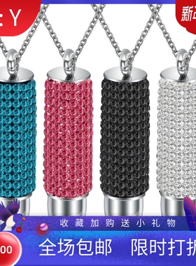 新款亚马逊ebay热卖 16MM子弹头镶钻钛钢吊坠弹壳不锈钢项链吊针