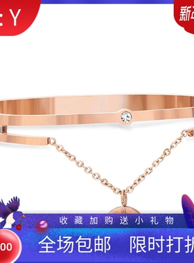 新款厂家欧美个性10MM可调节罗马数字镶贝壳不锈钢手镯可激光Logo