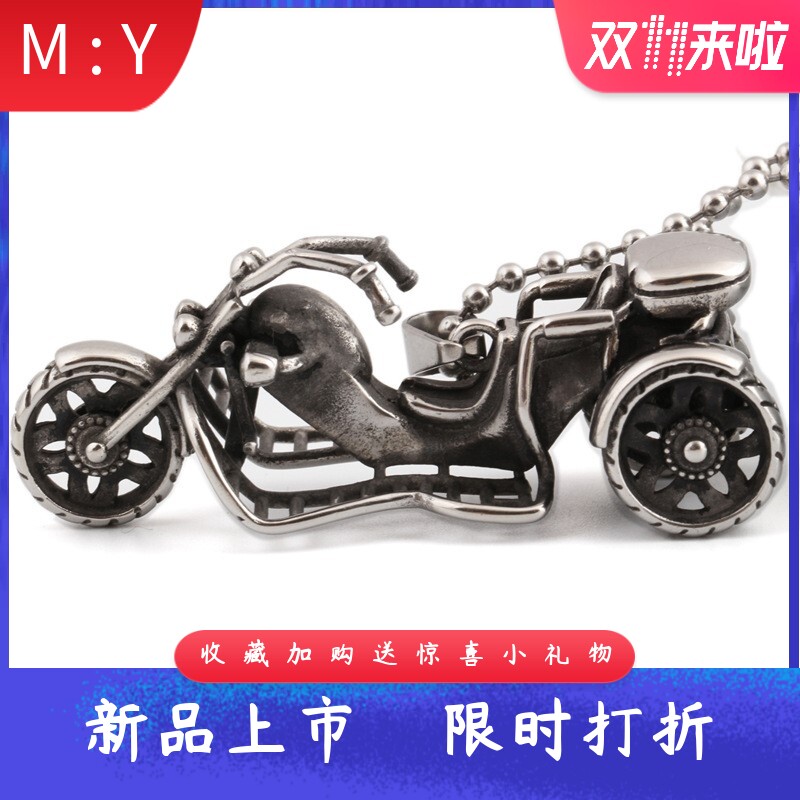 跨境复古做旧钛钢项链不锈钢时尚