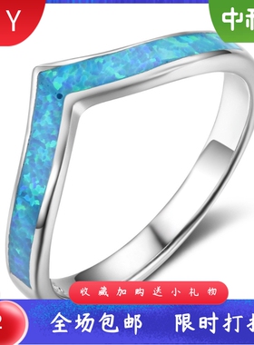 简约通体S925纯银进口opal欧泊澳