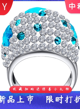 蓝色女士欧美风现货戒指新品