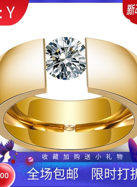 新款欧美跨境ins时尚简约金色镶钻戒指 潮流个性戒指指环厂家