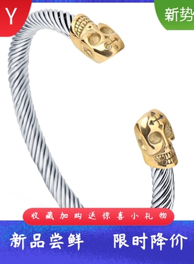 欧美不锈钢钢丝线手镯电缆线6MM