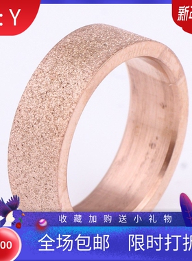 新款欧美时尚6MM磨砂玫瑰金戒指简约戒指个性戒指指环女饰品