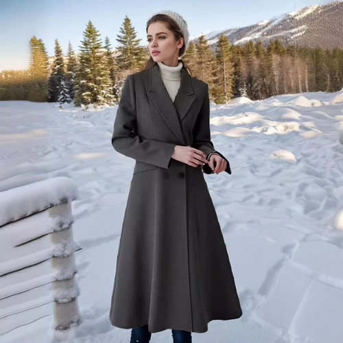 俄罗斯香奢女人味雪地毛呢大衣