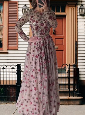 Women's wear export Europe America出口欧美女装立体花朵连衣裙