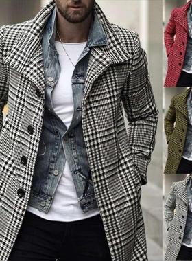英伦大叔潮流格子休闲外套