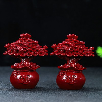 天然原矿高含量朱砂紫金砂发财树摇钱树摆件家用装饰品客厅车载