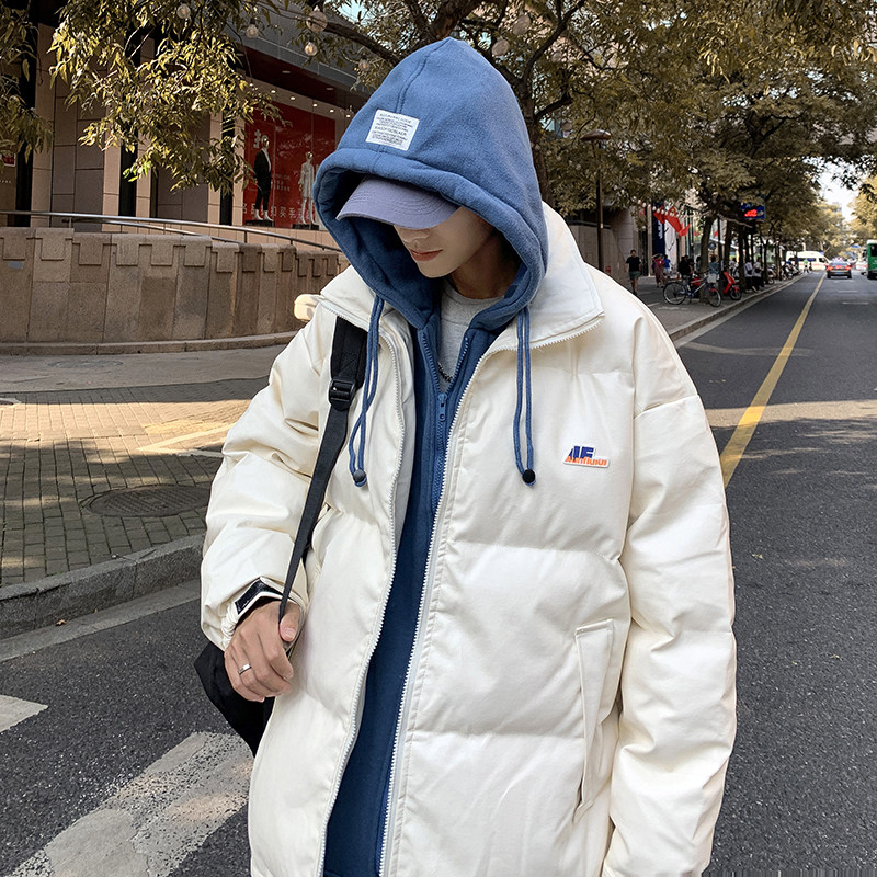 冬款男棉衣假两件PU皮连帽面包服加厚保暖棉袄休闲外套Y751,男装棉衣,星座1013-1