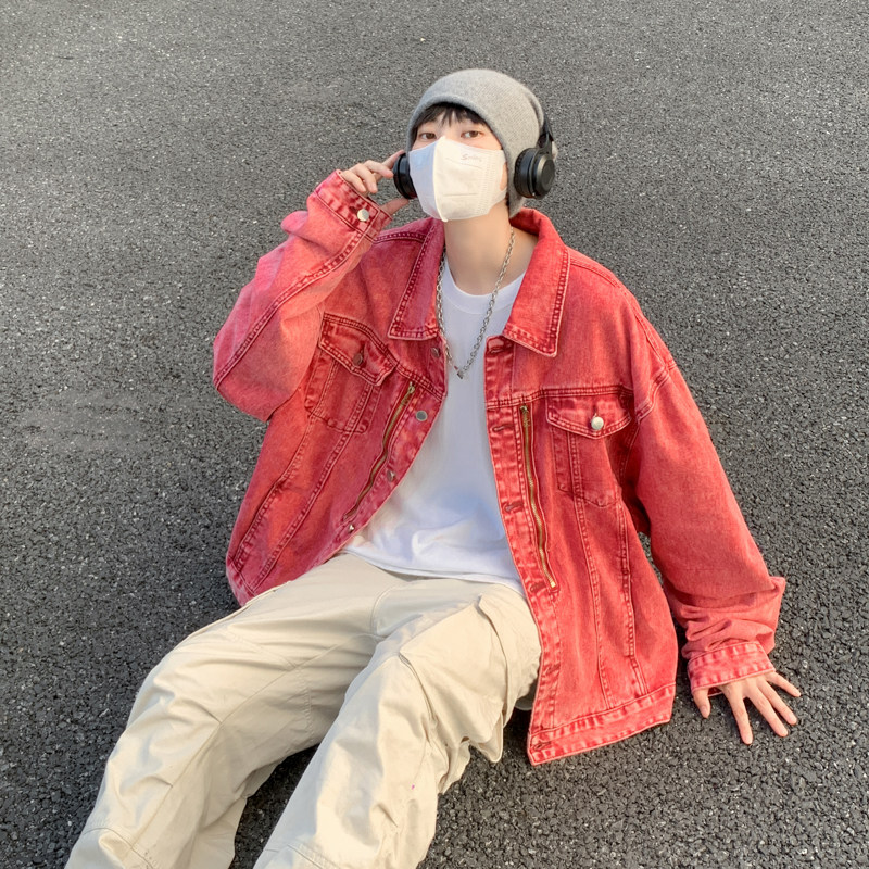 秋款男牛仔夹克衫工装拉链渐变色休闲外套JK2122P80,男装夹克,星座1013-1