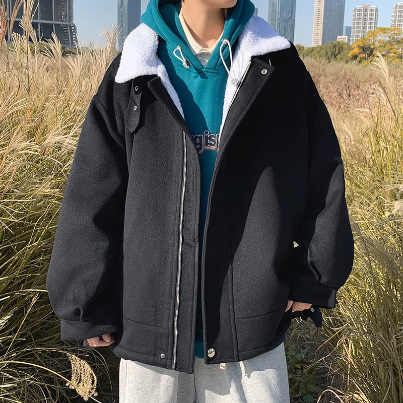 冬款男棉衣加绒加厚羊羔毛保暖棉袄铁环织带外套Y867,男装棉衣,星座1013-1