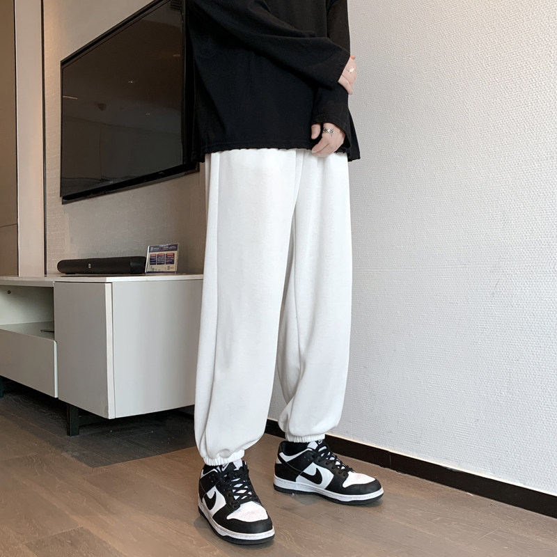 加绒加厚冬款男束脚卫裤保暖情侣女休闲九分裤h89加绒,男装休闲裤,星座1013-1