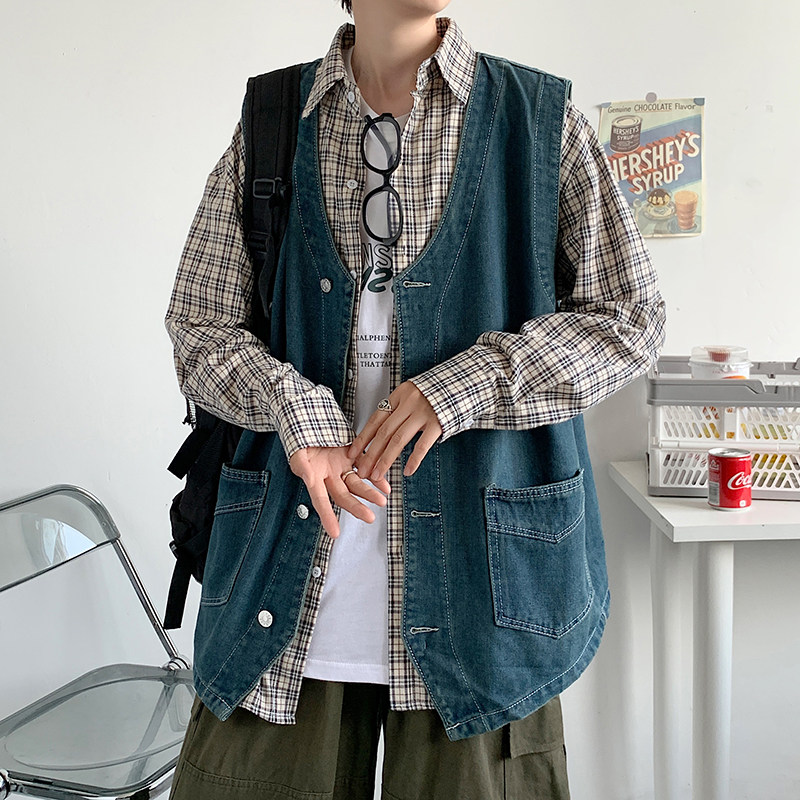 港风秋男牛仔马甲无坎肩工装背心休闲外套MJ215P55,男装背心/马甲,星座1013-1