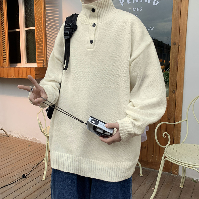 克莱因蓝秋冬男针织衫高领套头单排扣休闲外套M9136,男装针织衫/毛衣,星座1013-1