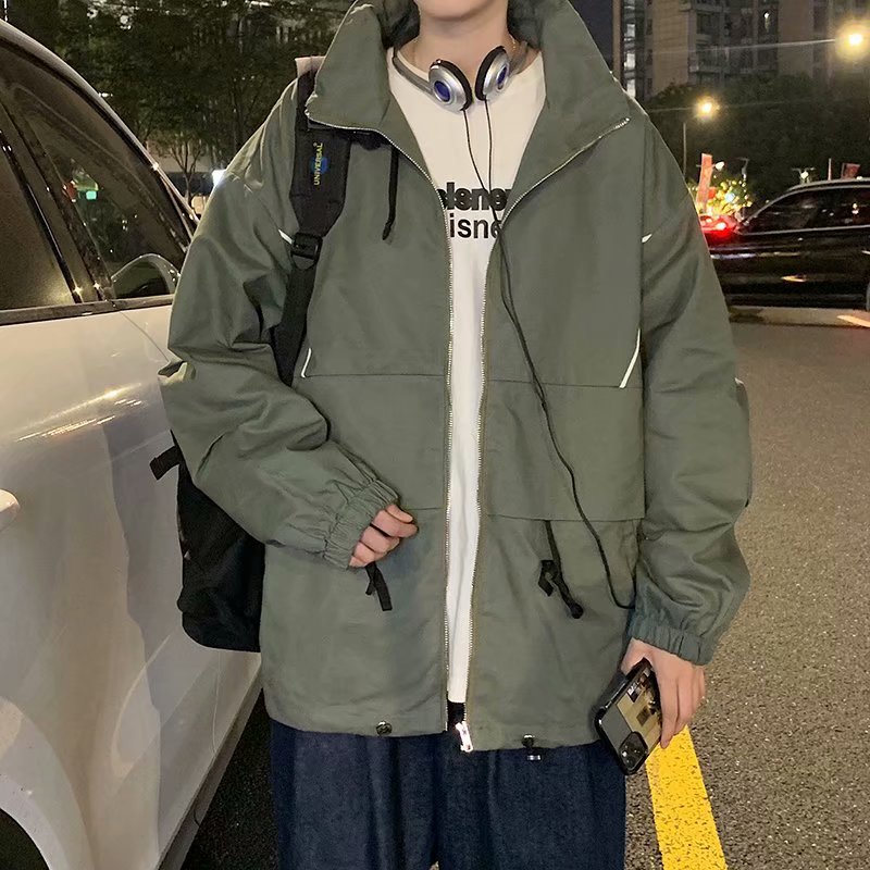 港风男工装夹克韩版潮男宽松立领抽绳休闲外套J,男装夹克,星座1013-1