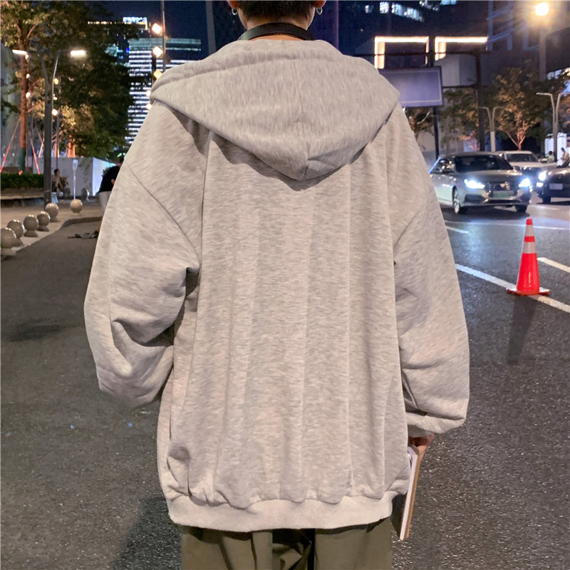 港风秋款男休闲卫衣拉链连帽字母印花条纹拼接外套wy009,男装卫衣,星座1013-1