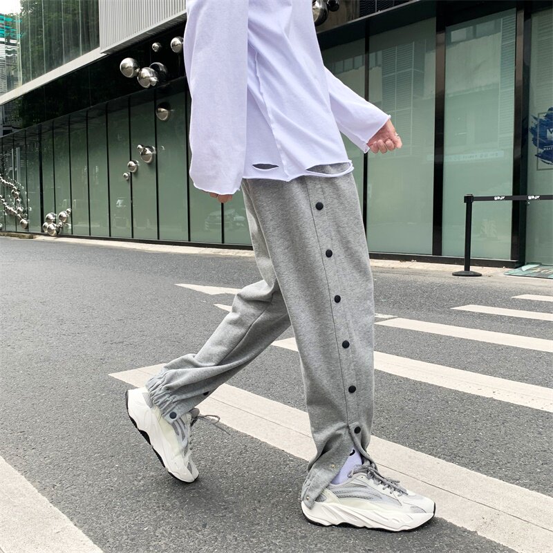 20港风秋款男休闲裤束脚按扣宽松运动卫裤系带潮裤h40P40,男装休闲裤,星座1013-1