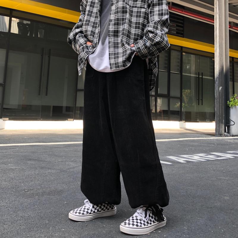 港风秋冬男灯芯绒阔腿宽松版休闲裤欧美风长裤h7023,男装休闲裤,星座1013-1