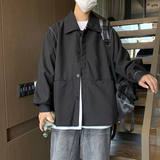 2023秋款男工装拼接夹克条纹单排扣冲锋衣外套JK413P60，男装夹克，星座1013-1