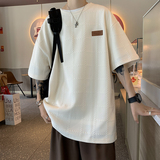 高品质夏款男短袖T恤圆领条纹提花免烫包边T恤衫T3032P25，男装T恤，星座1013-1