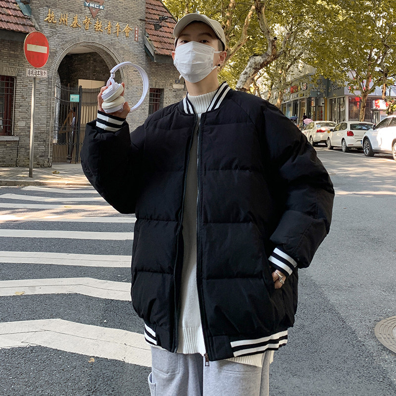 冬款男棉衣面包服棒球立领拉链条纹休闲棉袄外套Y1951,男装棉衣,星座1013-1