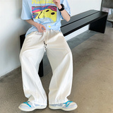 港风夏款男休闲裤拉链口袋工装裤宽松直筒长裤h7083，男装休闲裤，星座1013-1