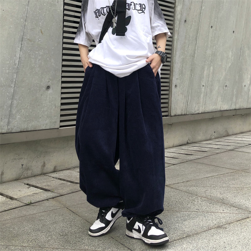 港风夏款男休闲裤灯芯绒哈伦裤宽松阔腿灯笼裤h7054,男装休闲裤,星座1013-1