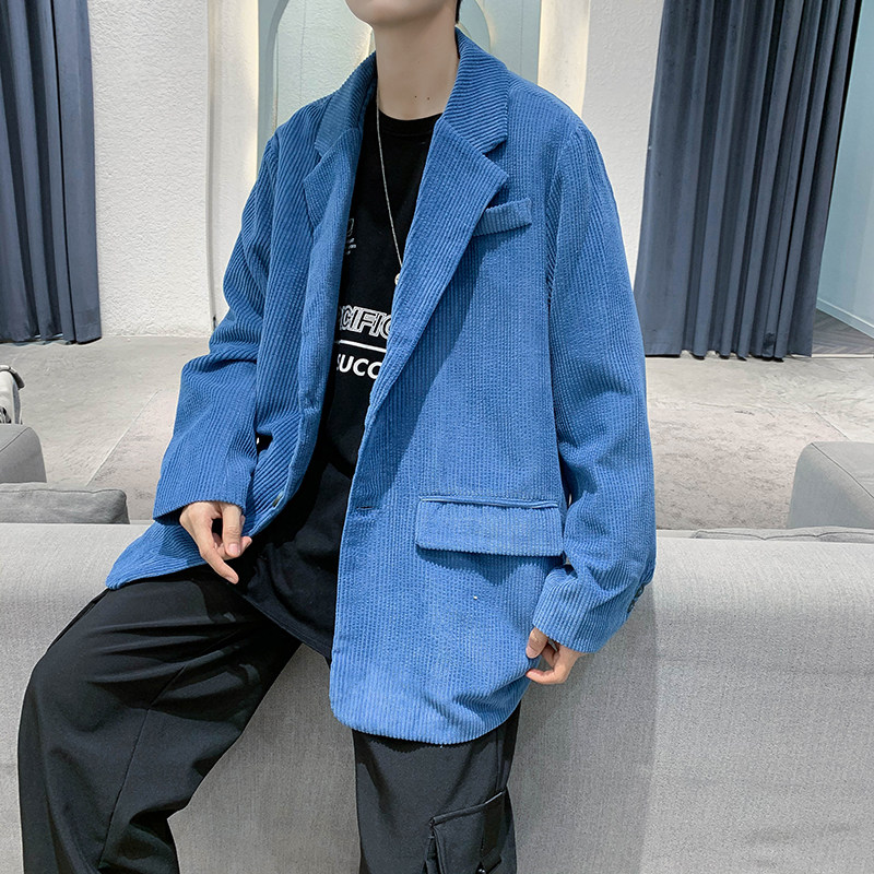 2021港风秋款男西装外套灯芯绒宽松外套百搭宽松西服JK8968P60,男装西服,星座1013-1