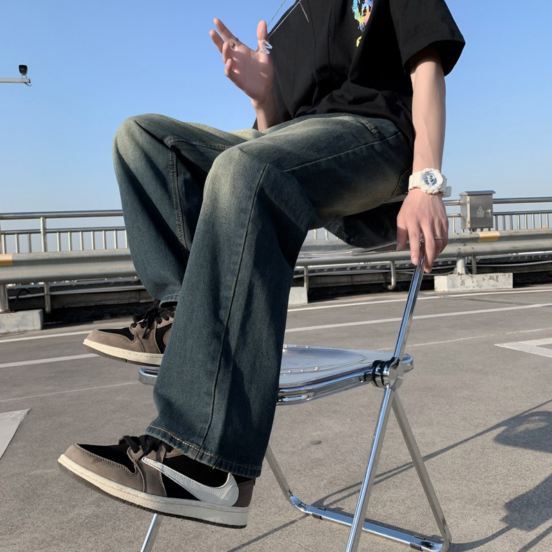 高品质夏款男牛仔裤渐变色复古直筒宽松休闲长裤nk530P42,男装牛仔裤,星座1013-1