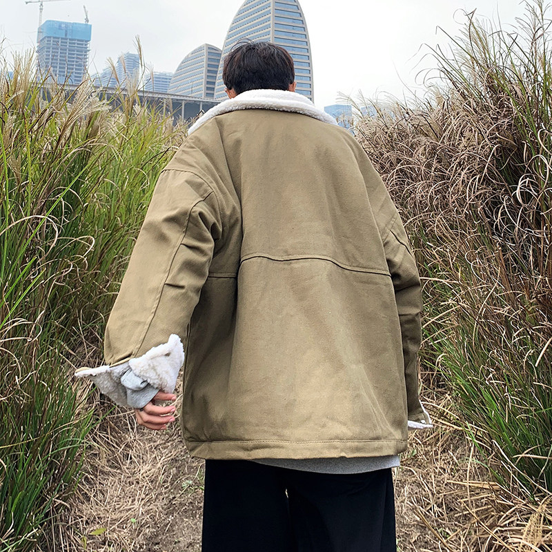 冬男棉衣羊羔毛加厚面包服宽松工装夹克外套M65,男装棉衣,星座1013-1