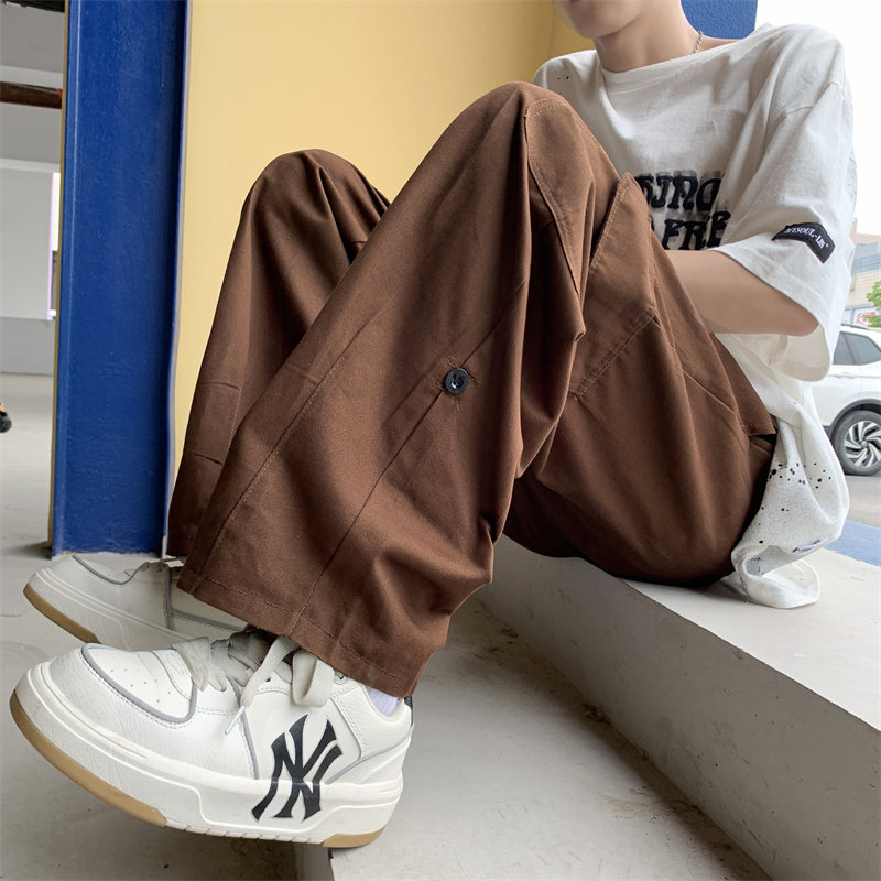 港风夏款男休闲裤工装裤大口袋纽扣宽松直筒长裤h7131P38,男装休闲裤,星座1013-1