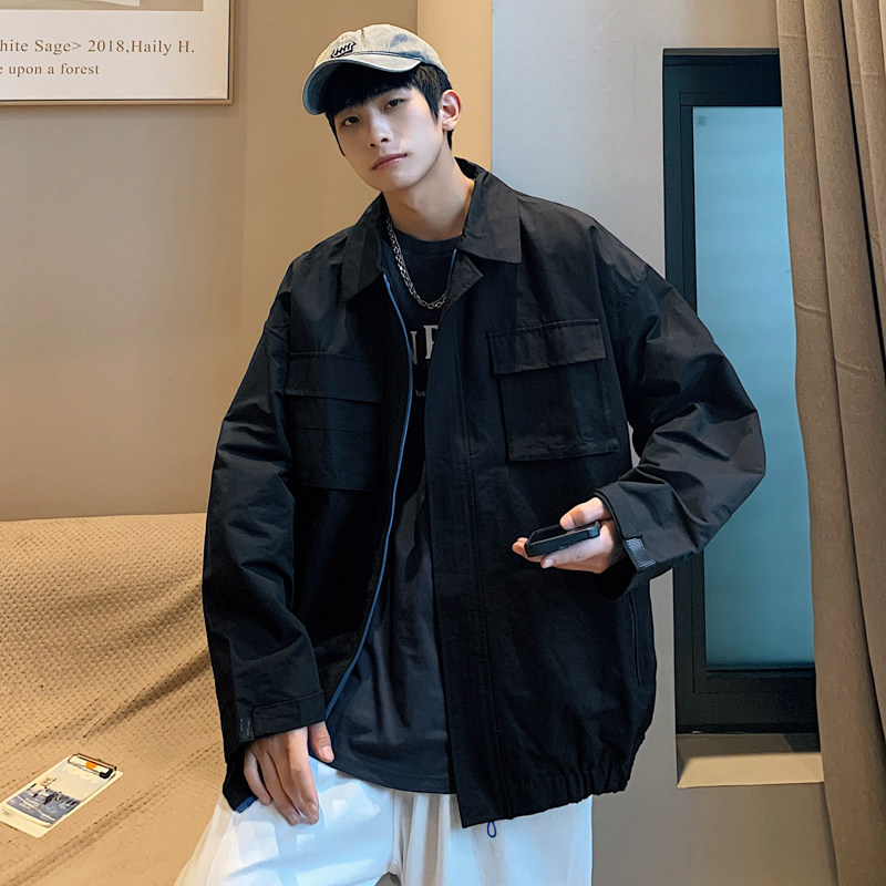 高品质秋款男夹克工装大口袋翻领拉链休闲外套JK090P60,男装夹克,星座1013-1