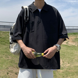 高品质夏款男短袖T恤工装拉链衬衫外套T恤衫T328P35，男装T恤，星座1013-1