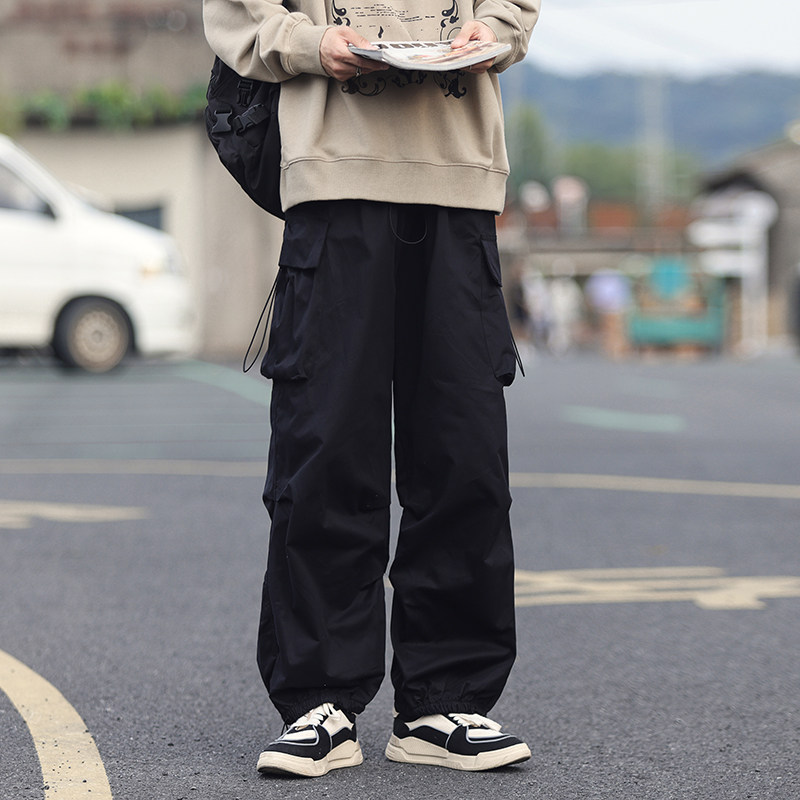 秋款男工装裤大口袋抽绳束脚宽松休闲长裤h697,男装休闲裤,星座1013-1