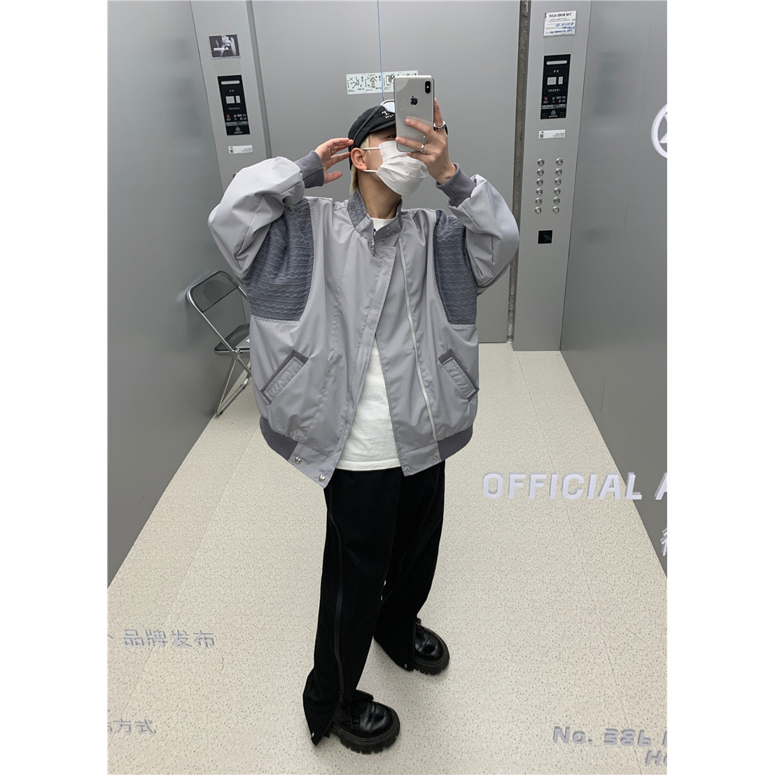 高品质秋款男夹螺纹毛衣拼接冲锋衣冲锋衣外套JK6592P70,男装夹克,星座1013-1