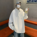 高品质秋款男长袖衬衫套头侧边开叉衬衣休闲外套CS91P40，男装衬衫，星座1013-1