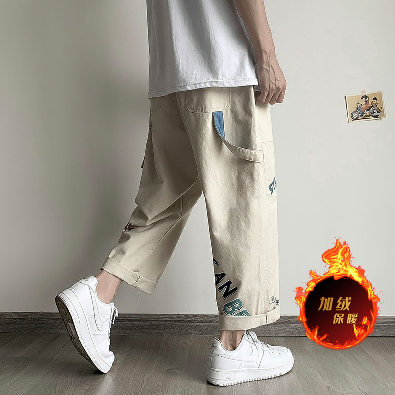 加绒加厚冬款男休闲裤印花工装大口袋h631P35加绒P45,男装休闲裤,星座1013-1