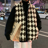 冬男马甲高领棉衣无袖坎肩棉袄棋盘格背心外套MJ817，男装棉衣，星座1013-1