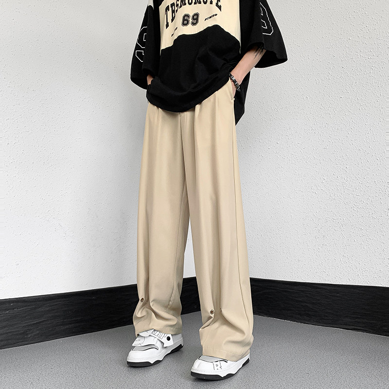 高品质夏男裤西裤坠感穿孔拼接直筒宽松长裤h928P45,男装休闲裤,星座1013-1