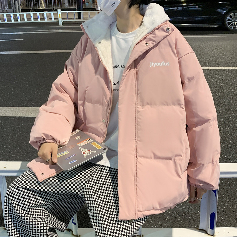 冬款男棉衣羊羔毛绒字母印花加绒加厚棉袄外套Y91,男装棉衣,星座1013-1