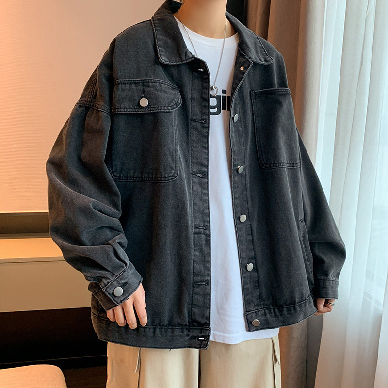 2021港风秋款男牛仔夹克工装大口袋宽松单排扣外套JK3306P60,男装夹克,星座1013-1