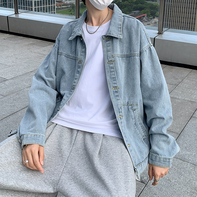 2021港风秋款男牛仔夹克衫工装大口袋休闲外套JK318P55,男装夹克,星座1013-1