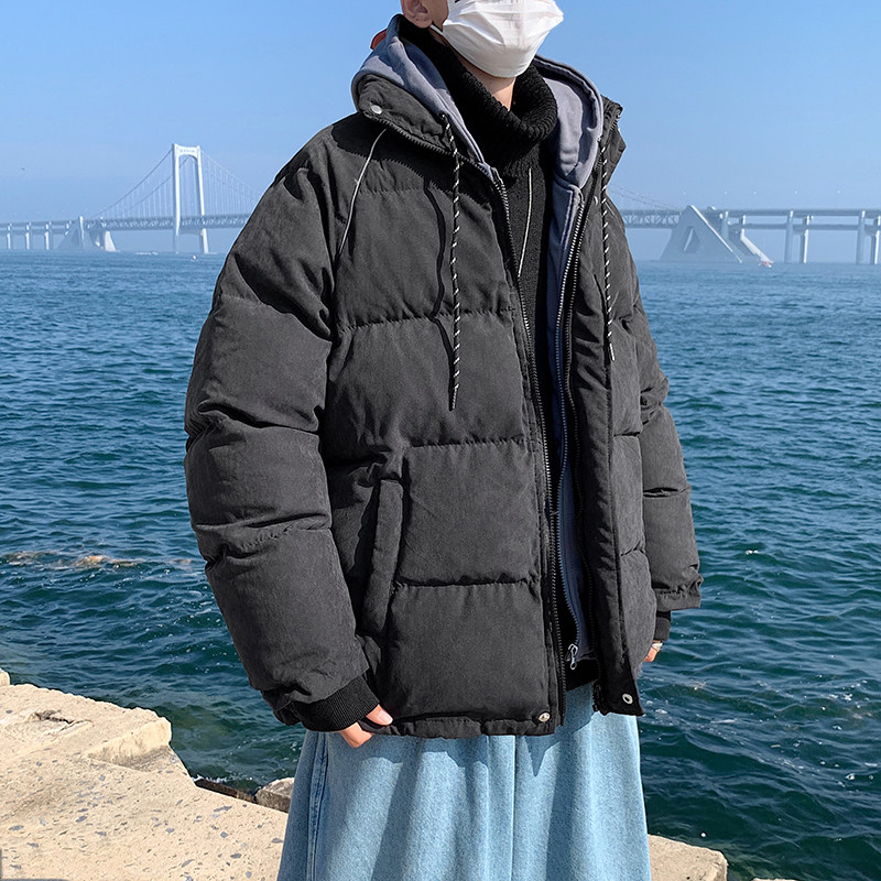 港风冬款男棉衣假两件连帽面包服加厚棉袄休闲外套Y31,男装棉衣,星座1013-1